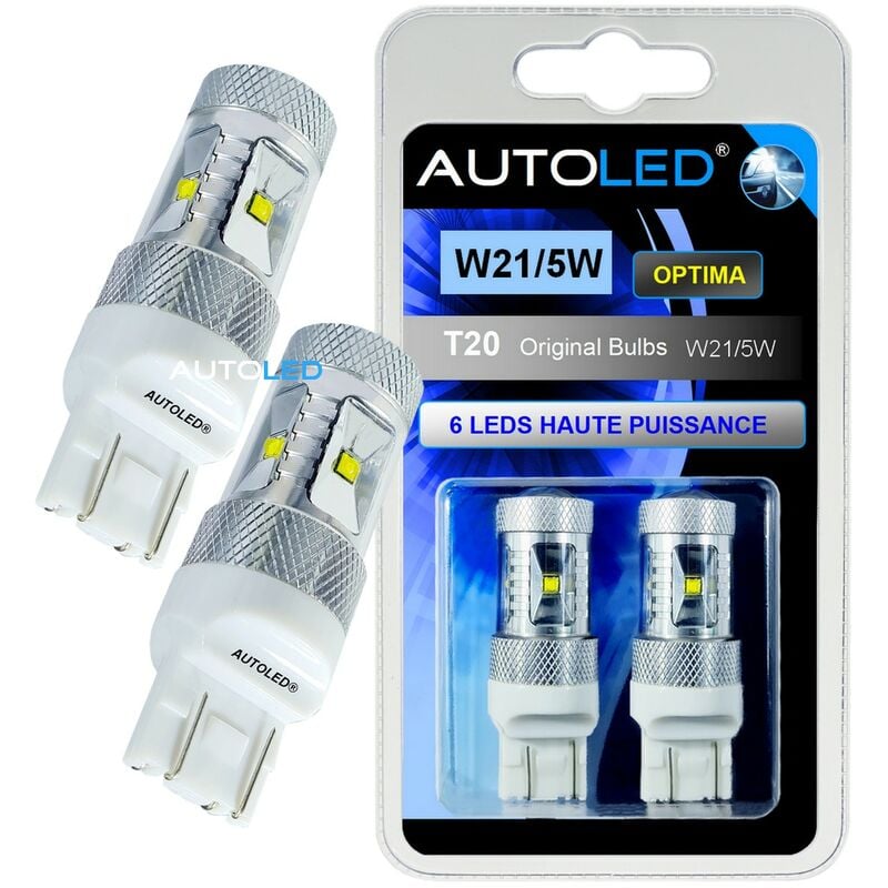 Ampoule led W21/5W / 6 leds haute puissance blanc / led T20 Autoled