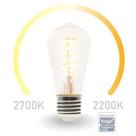 AMPOULE LED WIFI SMART - BLANC CHAUD & BLANC CHAUD INTENSE - E27 - ST64 VELLEMAN SMART1211