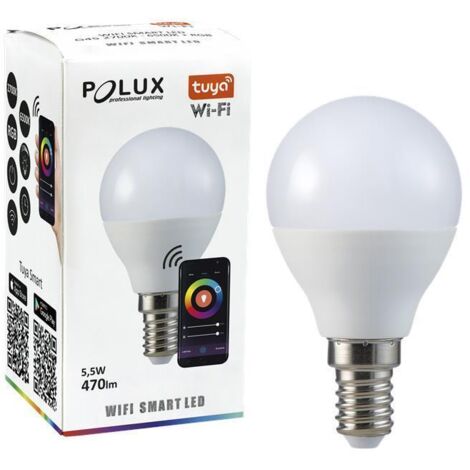Ampoule LED WiFi Tuya E14 G45 5,5W 470lm RGB+CCT Polux