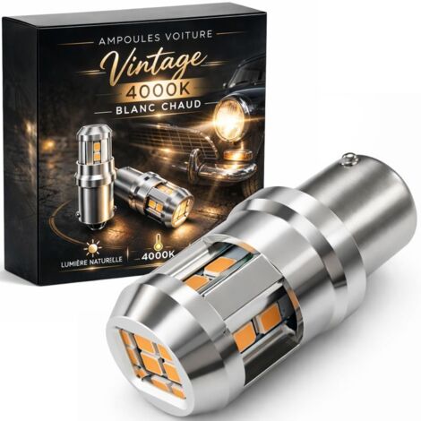 Ampoule LED XENLED 6Volts BA15S (P21W) - Blanc Chaud 4000K - Vintage / Auto Ancienne / Flipper - Plug and Play