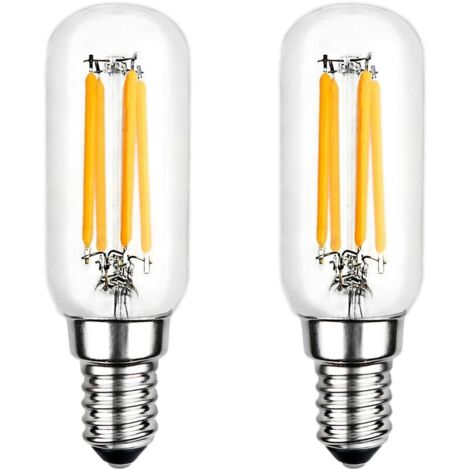 Ampoule LED,T25 E14 4W Ampoule Blanc Chaud 2700K, 400LM, Ampoule Filament Tubulaire LED pour Hotte Aspirante, non-dimmable, lot de 2