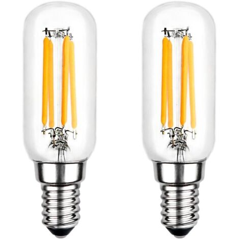 Ampoule LED,T25 E14 4W Ampoule Blanc Chaud 2700K, 400LM, Ampoule Filament Tubulaire LED pour Hotte Aspirante, non-dimmable, lot de 2
