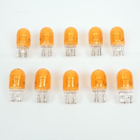 Ampoule orange 12V 21/5W culot type T20 RMS pour auto moto