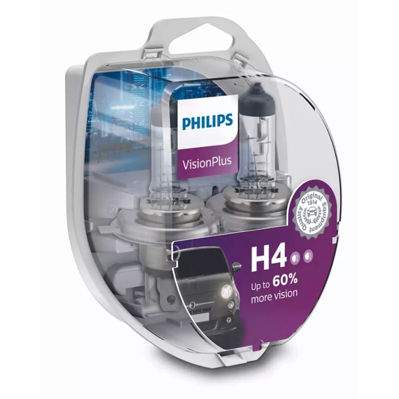 Philips - Boite de 2 ampoules de phare H4 VisionPlus
