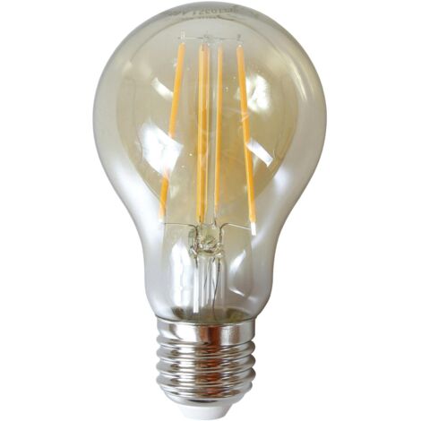 Ampoule poire ambrée LED filament lumière chaude (E27)