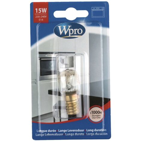 Ampoule poirette 300°C / E14 / T22 / 15W / 220V (60325-46831) (484000008843) Four, cuisinière WPRO, WHIRLPOOL, BAUKNECHT, LADEN,