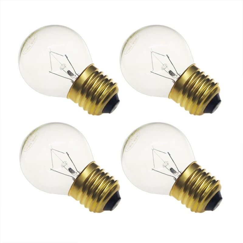 Ampoule pour four 40 W Haute température 230 V Transparente 415 lumens Culot E27 en laiton moyen Lot de 4 (G45)