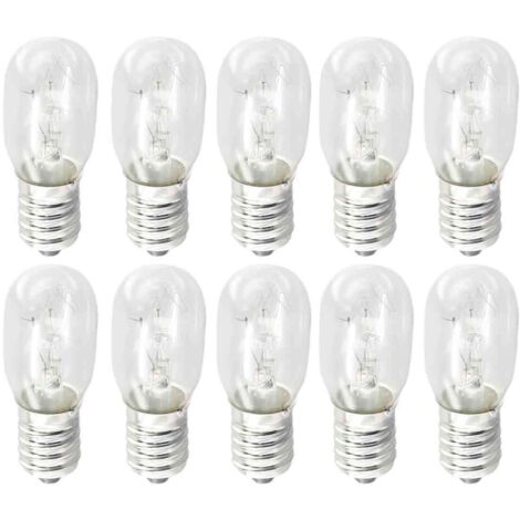 Ampoule pour four à micro-ondes à intensité variable E14 de 15 W, éclairage pour appareils électriques, lampe à cristaux de sel, veilleuse à lumière blanche chaude, éclairage pour réfrigérateur