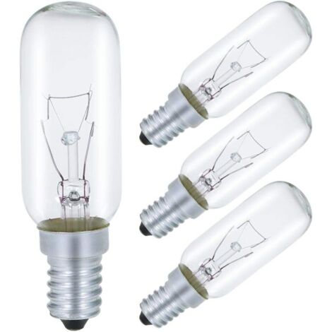 Ampoule Pour Hotte Aspirante E14 40W, T25 230V Ampoule Incandescence Blanc Chaud 2700K Dimmable, Lot de 4