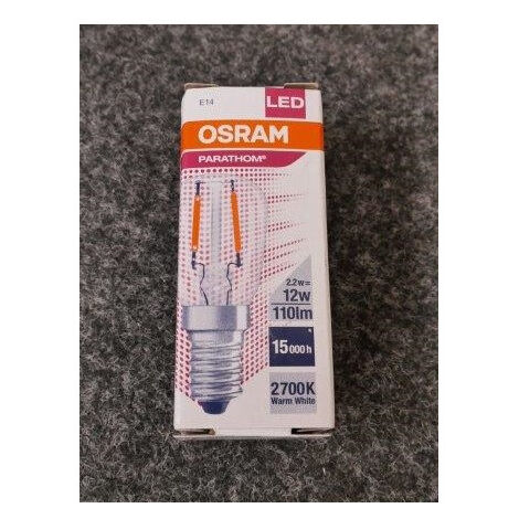Ampoule Pygmée à filament culot E14 Ø 26x63mm 2.2W 2700K 110lm 230V 320° non-dimmable Parathom Special T26 LEDVANCE