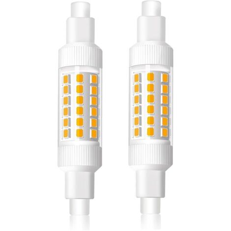 Ampoule R7s LED 78mm 8W Blanc Chaud 3000K, LED R7s Lampe Equivalent 70W Ampoule Halogène J78, 830LM, AC220-240V, Angle de Faisceau 360°, Non-Dimmable, Lot de 2