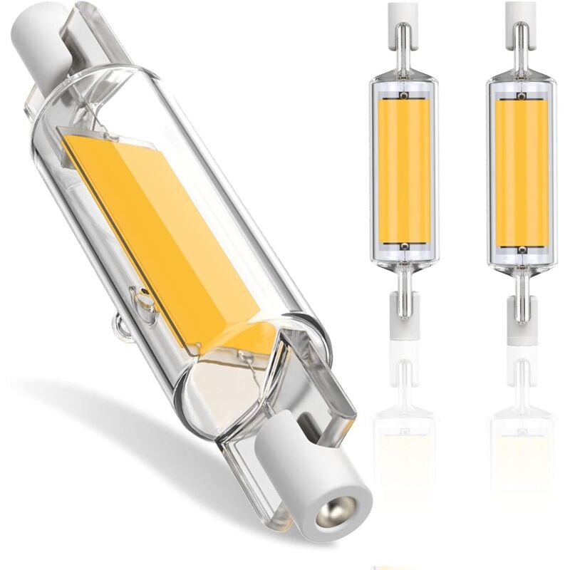 Osqi - Ampoule R7S led 78mm Dimmable, 10W R7S Ampoules led cob, R7S led 78mm Haute Lumière Blanc Chaud 3000K, R7S led Lampe 1000LM, éclairage à