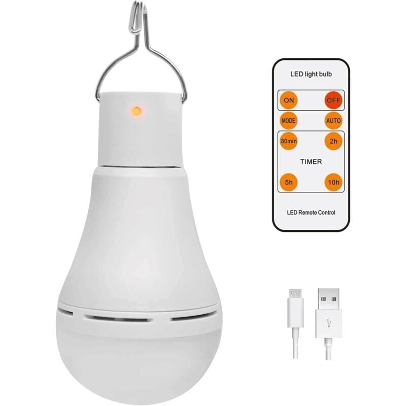 Ampoule rechargeable usb avec télécommande-7W led dimmable-urgence camping extérieur