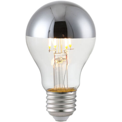 Ampoule réfléchissante à revêtement semi-argenté à LED sans ombre, source de lumière décorative boule de dragon semi-argentée à port à vis A19