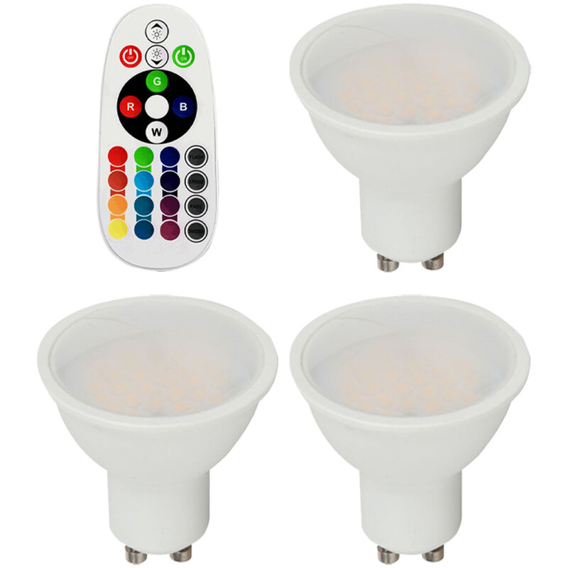 Etc-shop - Ampoule rgb ampoule led dimmable changement de couleur ampoule GU10 avec télécommande, 1x 3,5 watts 290 lumen blanc chaud, DxH 5x5,6