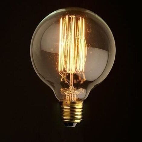 Ampoule ronde E27 filament incandescente 40W - Blanc chaud - Ampoule rétro vintage