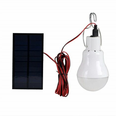 Ampoule Solaire, Lampe Solaire LED Lampe Portable Lampe Solaire Lampe 3 W, Cable de Charge 3 m éclairage Panneau Solaire pour Camping, Randonnée, Pêche,,Lilaris