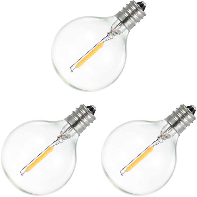 Ampoule Specifique Ac110-120V 1W G40, Culot A Vis E12, Blanc Chaud, Lot De 3 Pour Guirlandes Lumineuses Decoratives