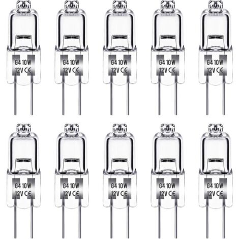 Ampoule spécifique, Ampoule G4 12V 10W,Lampe à Capsule Transparente lot de 10