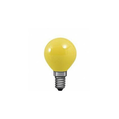 Ampoule Sphérique Couleur jaune 240V 15W E14 - 007254 - Orbitec