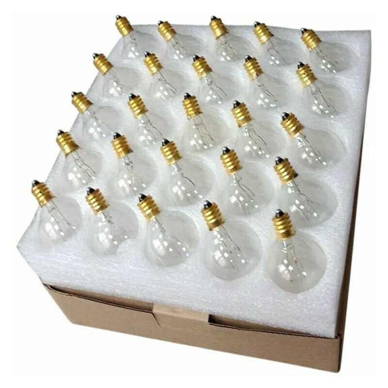 Ampoule sphérique G40-base E12-IP44-étanche-blanc chaud-pour éclairage de cour-7 décoration de fête de mariage w