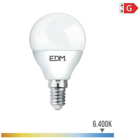 Ampoule Sphérique Led E14 5w 400lm 6400k Lumière Froide ø4,5x8cm Edm