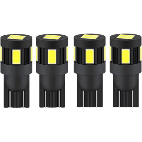 Ampoule t10 w5w led 12V 24V Blanc 6000K, Pas De Polarité Conçu pour 2825 194 168 158 (4 pcs) [Classe énergétique A+]