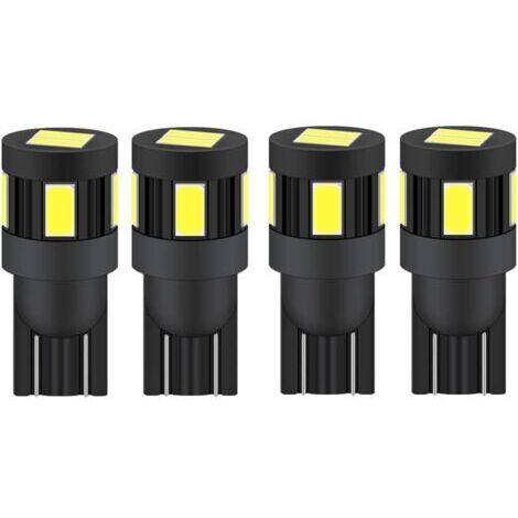 Ampoule t10 w5w led 12V 24V Blanc 6000K, Pas De Polarité Conçu pour 2825 194 168 158 (4 pcs) [Classe énergétique A+]