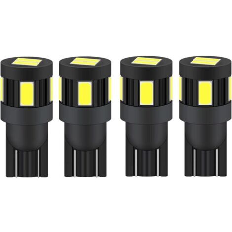Ampoule t10 w5w led 12V 24V Blanc 6000K, Pas De Polarité Conçu pour 2825 194 168 158 (4 pcs) [Classe énergétique A+]