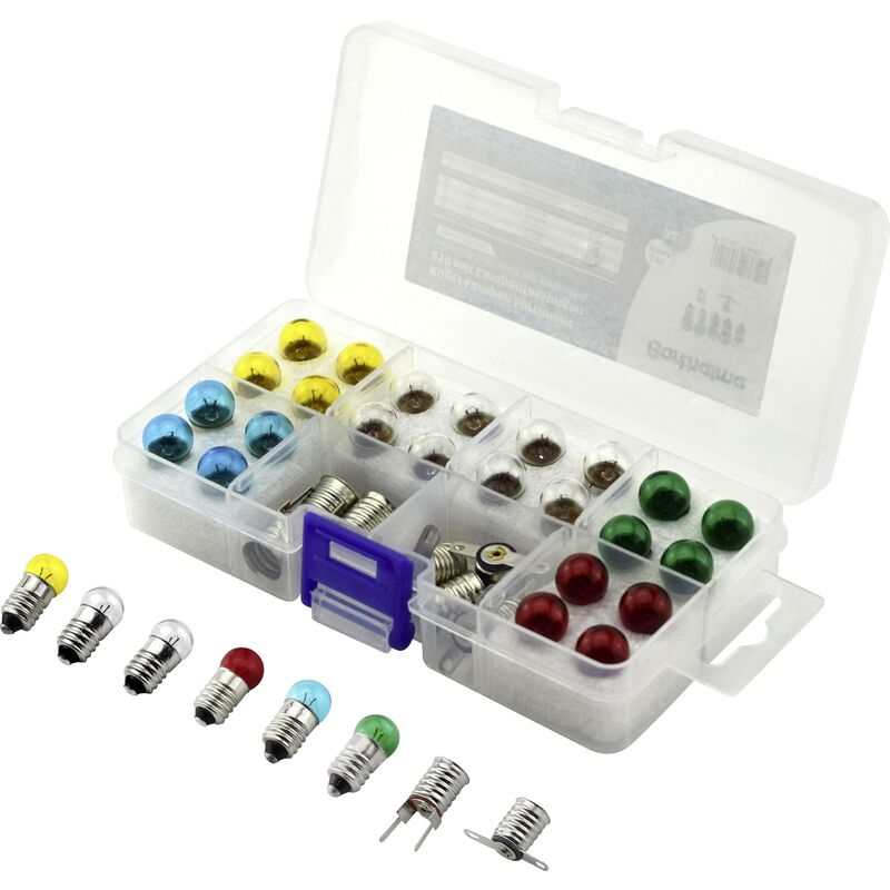 Barthelme 00430330 Ampoule témoin 3.5 V 0.7 W Culot E10 jaune, rouge, bleu, vert 1 set X057021