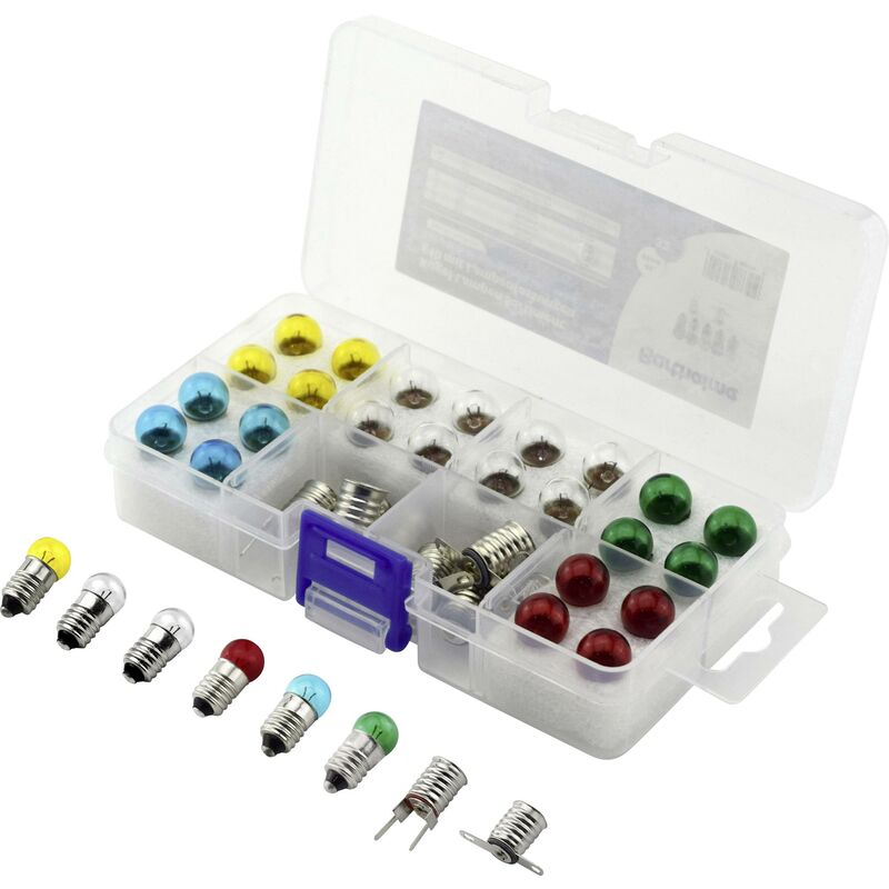 Barthelme 00430329 Ampoule témoin 6 V 0.3 W Culot E10 jaune, rouge, bleu, vert 1 set X057051