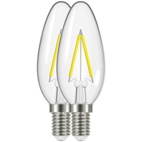 Ampoule Transparente Flamme Led E14 2.6 W Blanc Chaud Lot De 2 - Prolight