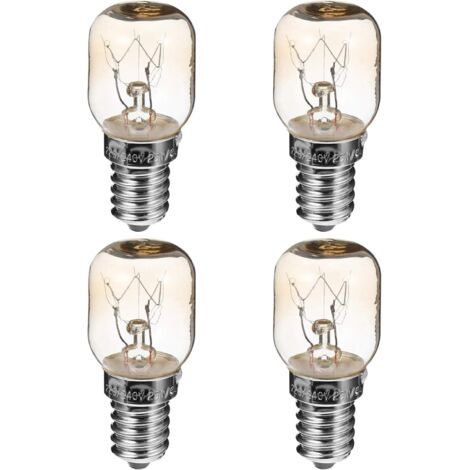 Ampoule Uonlytech E14 pour four à micro-ondes, résistante à la chaleur, 25 W, en verre transparent, à incandescence, de rechange pour four à micro-ondes et pièces détachées.