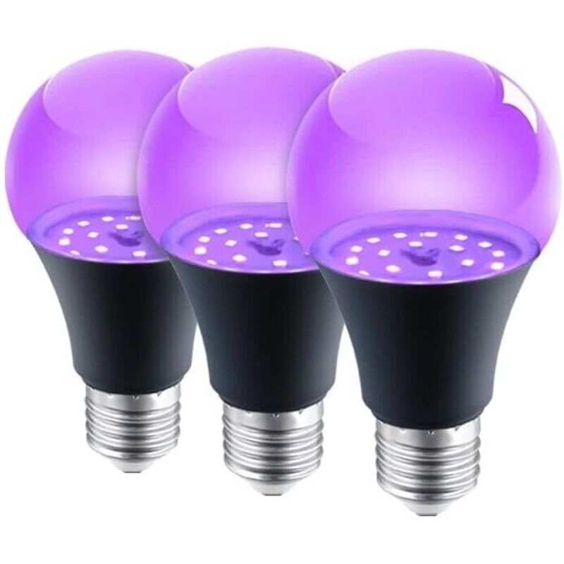 Ampoule UV - Éclairage violet - Ampoule de fête - E27 - Veilleuse - 395 nm - Lumière noire - Uniquement pour la décoration et d'autres scènes