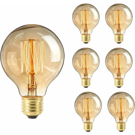 Wankd E27 40W Vintage Edison ampoules industriel rétro à lancienne style ampoule à vis dimmable décoratif spirale lampe à filament 220-240V lumières chaudes et blanches 1PC 