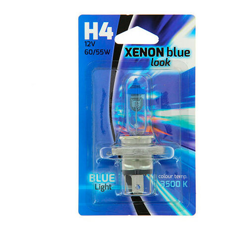 Ampoule Xénon Blue H4 - 12 V - P43t - 60-55W - Feux de croisement - Feux de  route - Feux