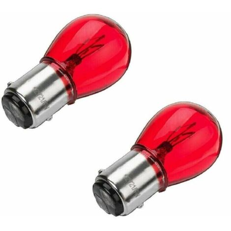 Ampoules 12V 21/5W BAY15D Rouge pour Feu Arrière Stop de Voiture, Tracteur, Lot de 2.-