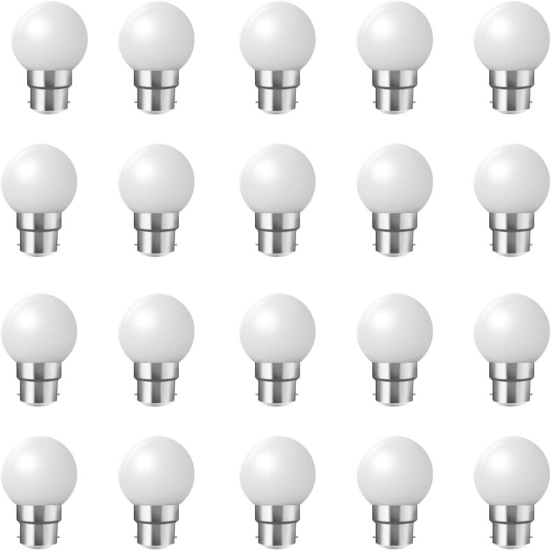 NOLUXA Ampoules à baïonnette B22 - Paquet de 20 ampoule LED feston 2W(équivalent 20W) - blanc froid [Classe énergétique B]
