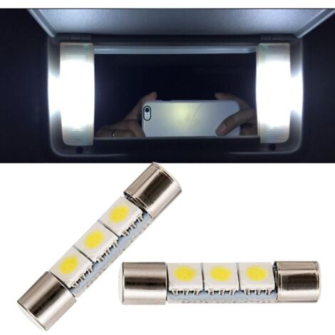 Ampoules à DE pour miroir de courtoisie lumineux 5630 3SMD, blanc, pare-soleil avec miroir de courtoisie intérieur à