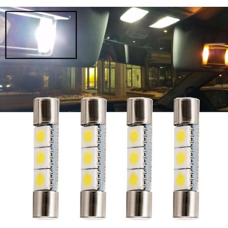 Ampoules à DE pour miroir de courtoisie lumineux 5630 3SMD, blanc, pare-soleil avec miroir de courtoisie intérieur à