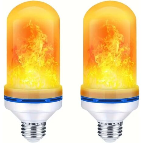 Ampoules à flamme LED E27, clignotant jaune, 4 Modes d'éclairage, ampoules à effet de flamme, adaptées à la maison, décoration de fête, paquet de 2