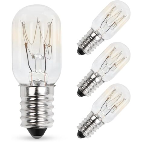 Ampoules à Vis E14 15W 230V T20 pour Réfrigérateur et Machine à Coudre SES - Blanc Chaud 2700K, Pygmée à Intensité Variable - Lot de 4