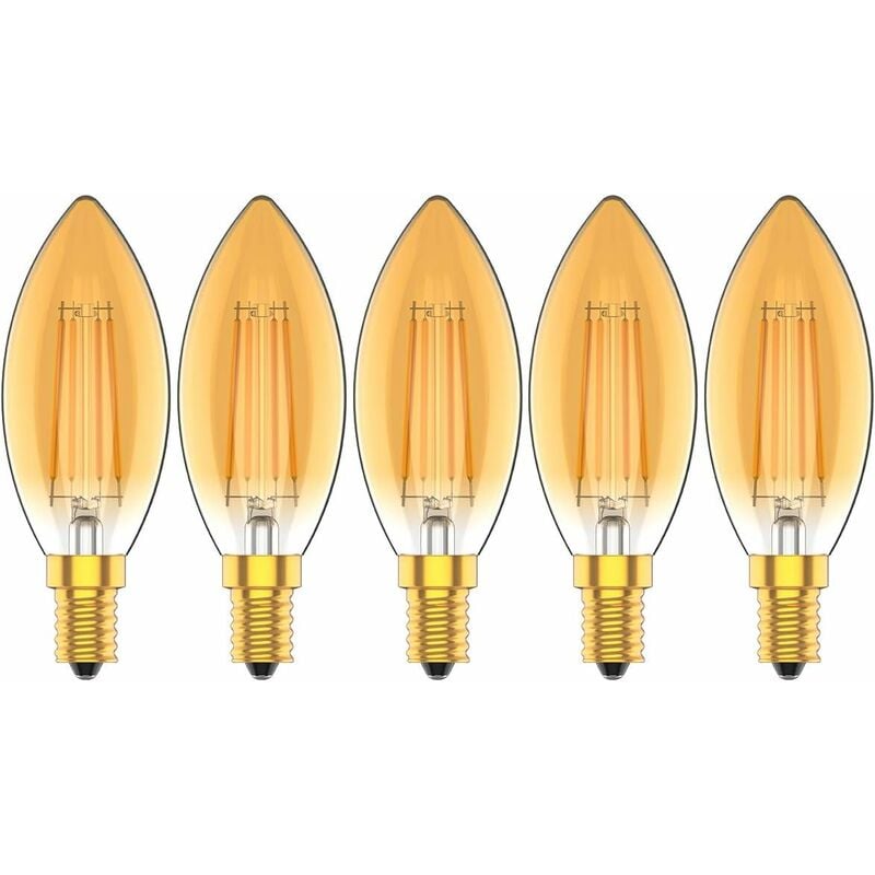 Ampoules Bougie à led E14 4W, 30W Ampoule à incandescence équivalent, 2200K Blanc Chaud, 300LM, Cri80+, Petit Culot à Vis, Chandelier ampoules