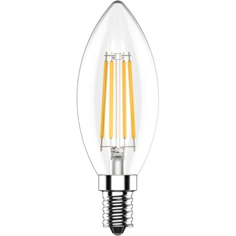 Ampoules Bougie LED E14,4W Équivalent Ampoule Incandescente 40W,Blanc Chaud 2700K,400LM, CRI 80,Lot de 5 [Classe énergétique D]