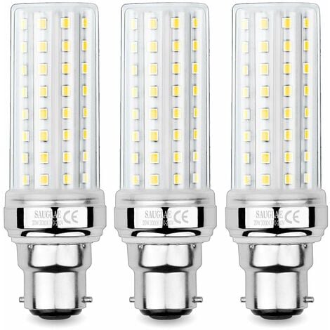 Ampoules de Maïs LED 20W, Équivalent 150W Ampoule Incandescente, 2300LM, 3000K Blanc Chaud, Ampoules à B22 Baïonnette, 3 Pièces NPTERBL
