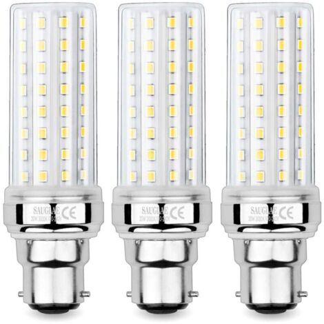 Ampoules de Maïs LED 20W, Équivalent 150W Ampoule Incandescente, 2300LM, 3000K Blanc Chaud, Ampoules à B22 Baïonnette, 3 Pièces NPTERBL