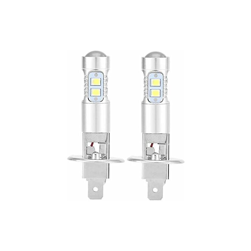 Ahlsen - Ampoules de phare, 2x H1 6000K super blanc 100W Kit d'ampoules de phare à led Feux de croisement,6524mm