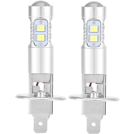 Ampoules de phare, 2x H1 6000K Super Bright 100W LED phare antibrouillard de voiture ampoules de feux de jour de conduite de voiture blanc