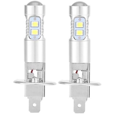 Ampoules de phare, 2x H1 6000K Ultra White 100W Kit d'ampoules de phare à LED pour feux de croisement