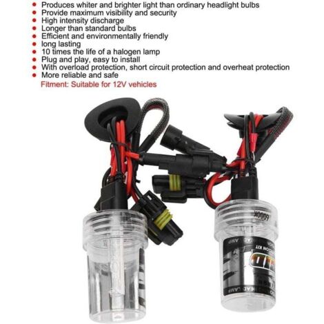Ampoules de Phare Xenon 6000K, H7 Socket 35W Ampoule de Phare HID de Voiture 6000K Super Power Protection contre les Surcharges Universel 12V A
